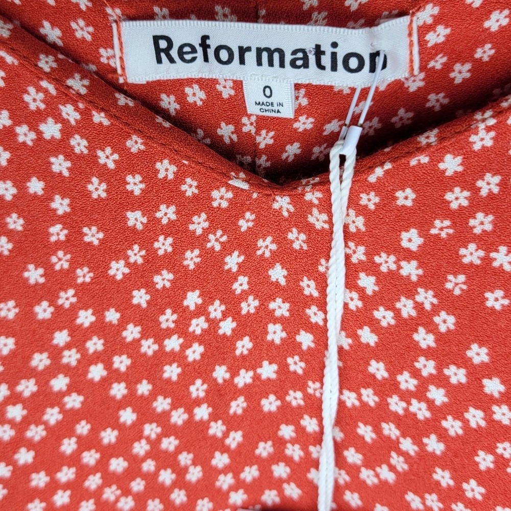 Reformation Crimini Red Floral Midi Sundress 0 NWT Vacation Slip Summer Beach - Picture 5 of 10